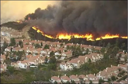 Wildfire closing in on the town