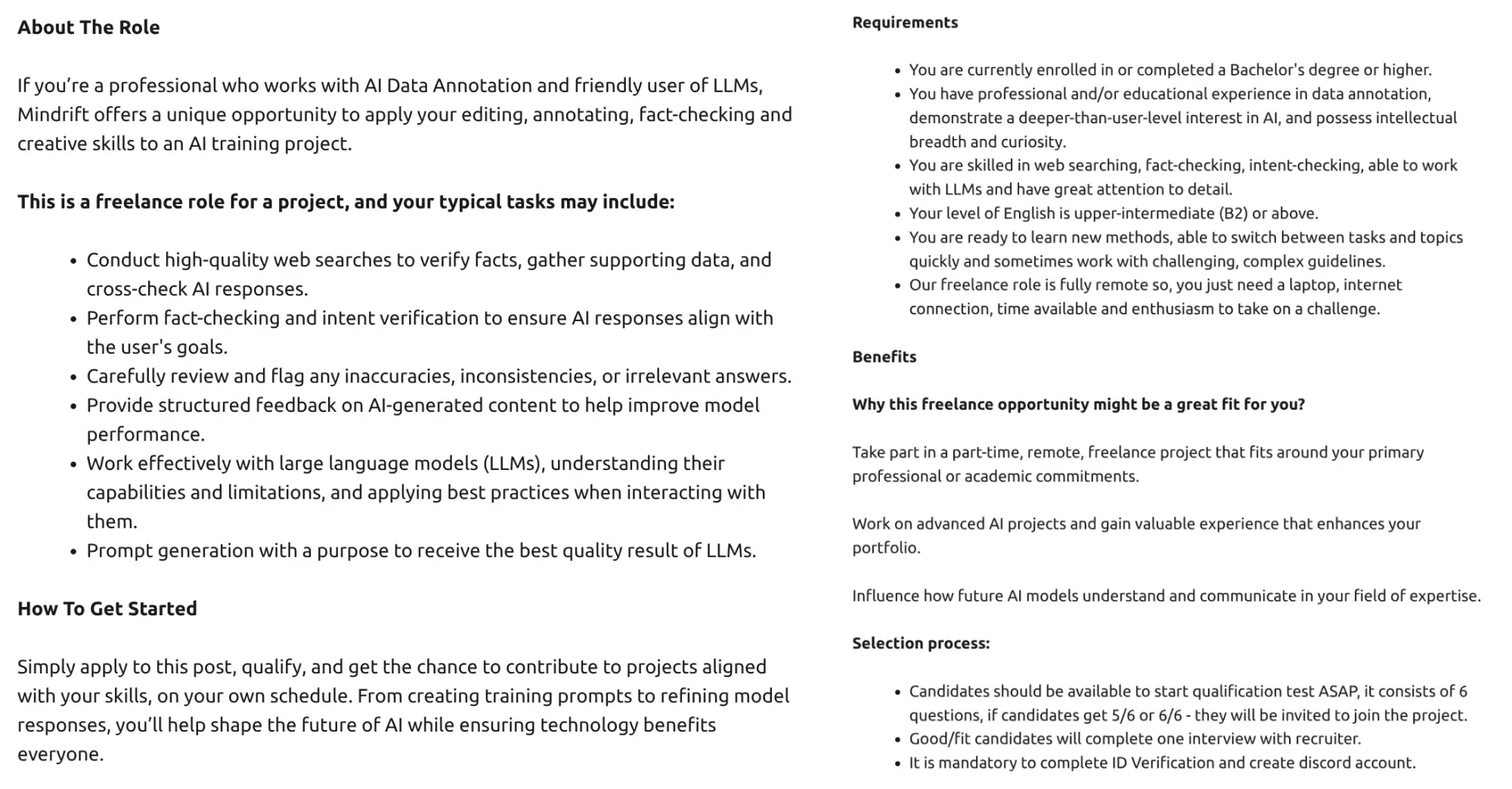 General Data Annotation Role