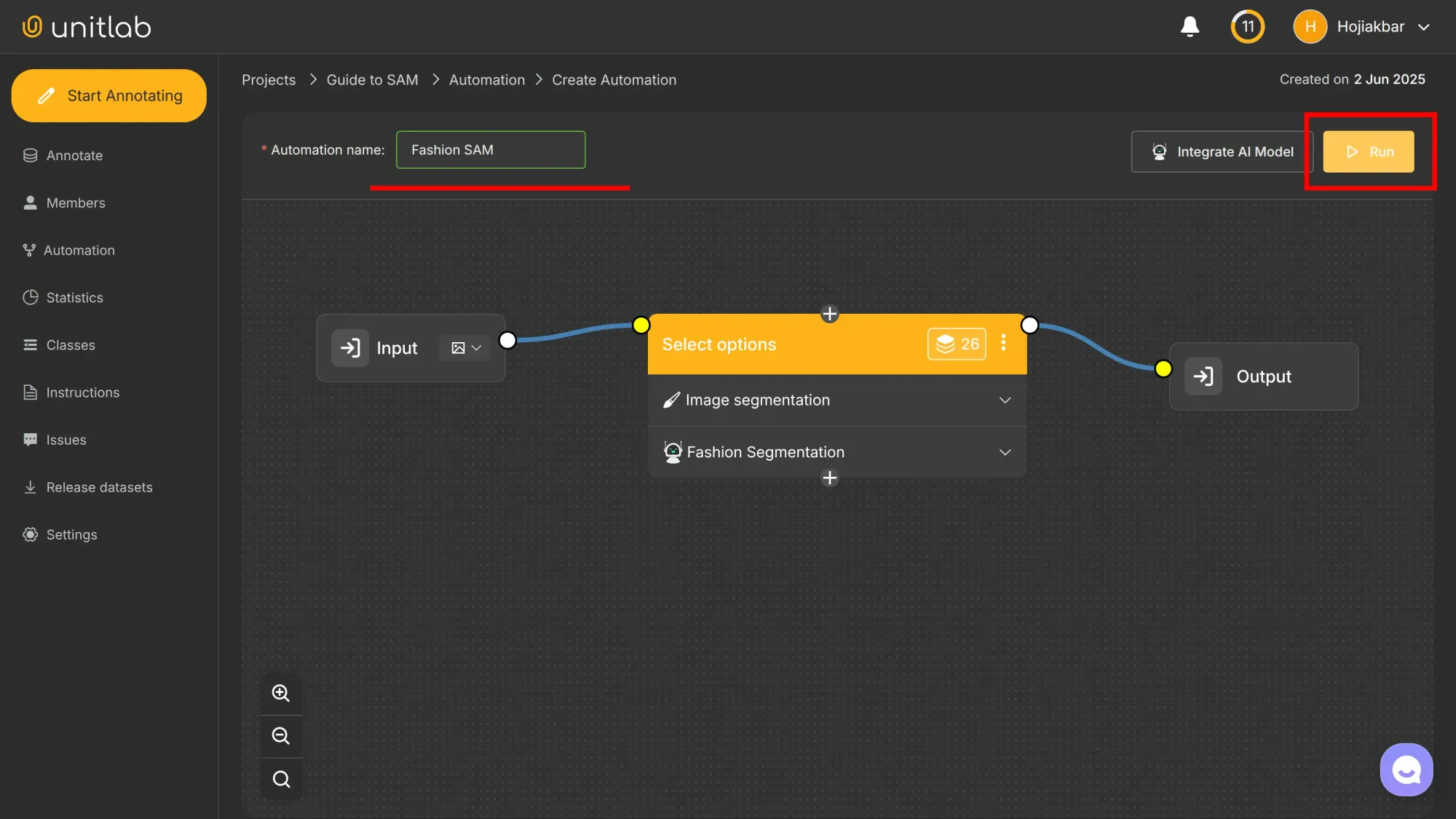 Project Creation | Unitlab Annotate
