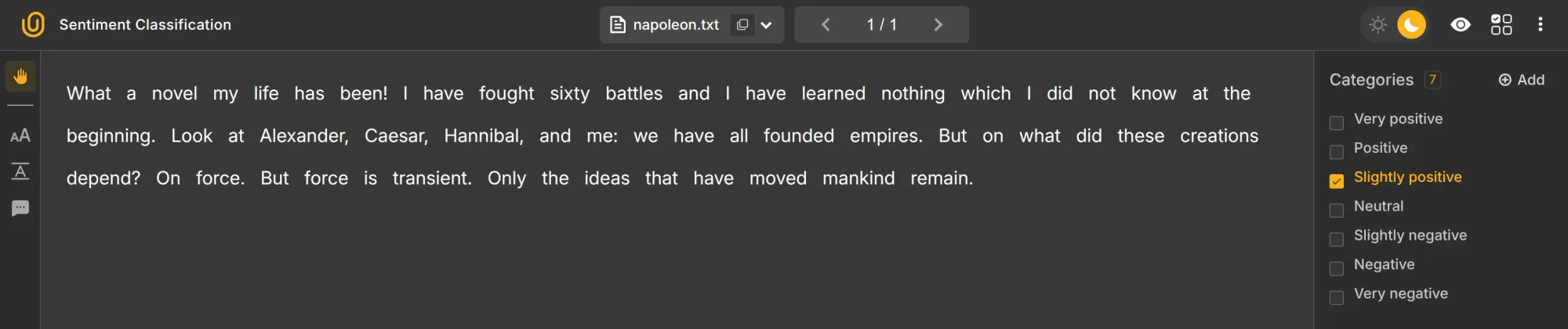 Text Sentiment Classification | Unitlab Annotate