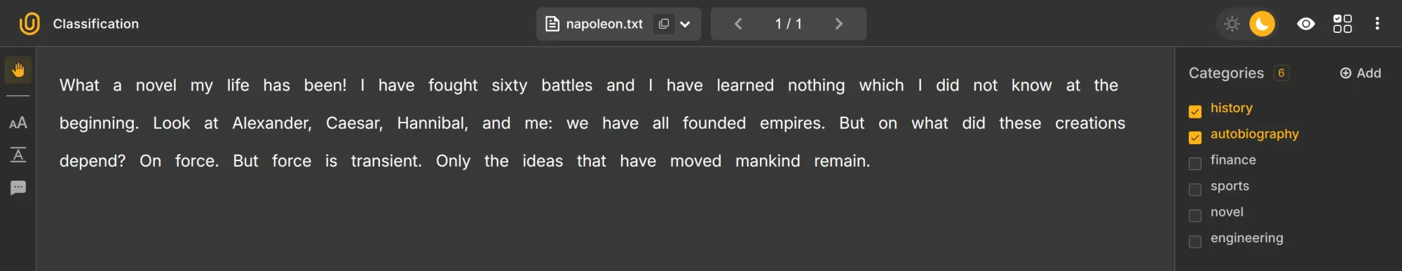 Text Classification | Unitlab Annotate