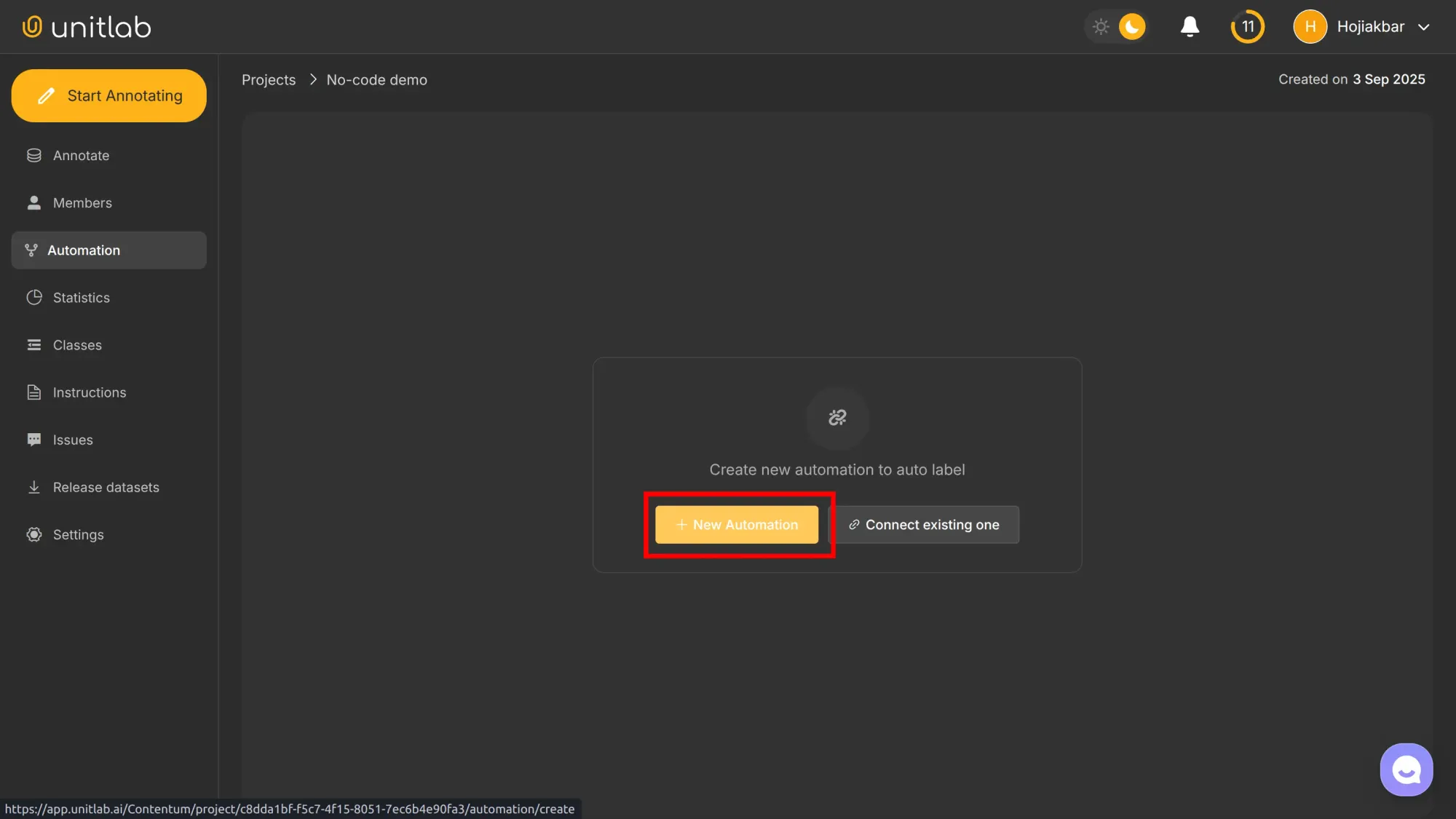 Automation Setup | Unitlab Annotate