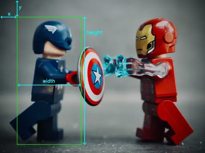 Object Detection Illustration with Captain America and Iron Man