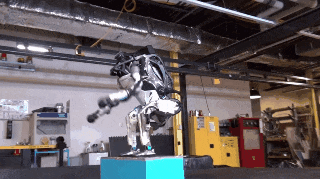 Humanoid Atlas robot doing a perfect backflip