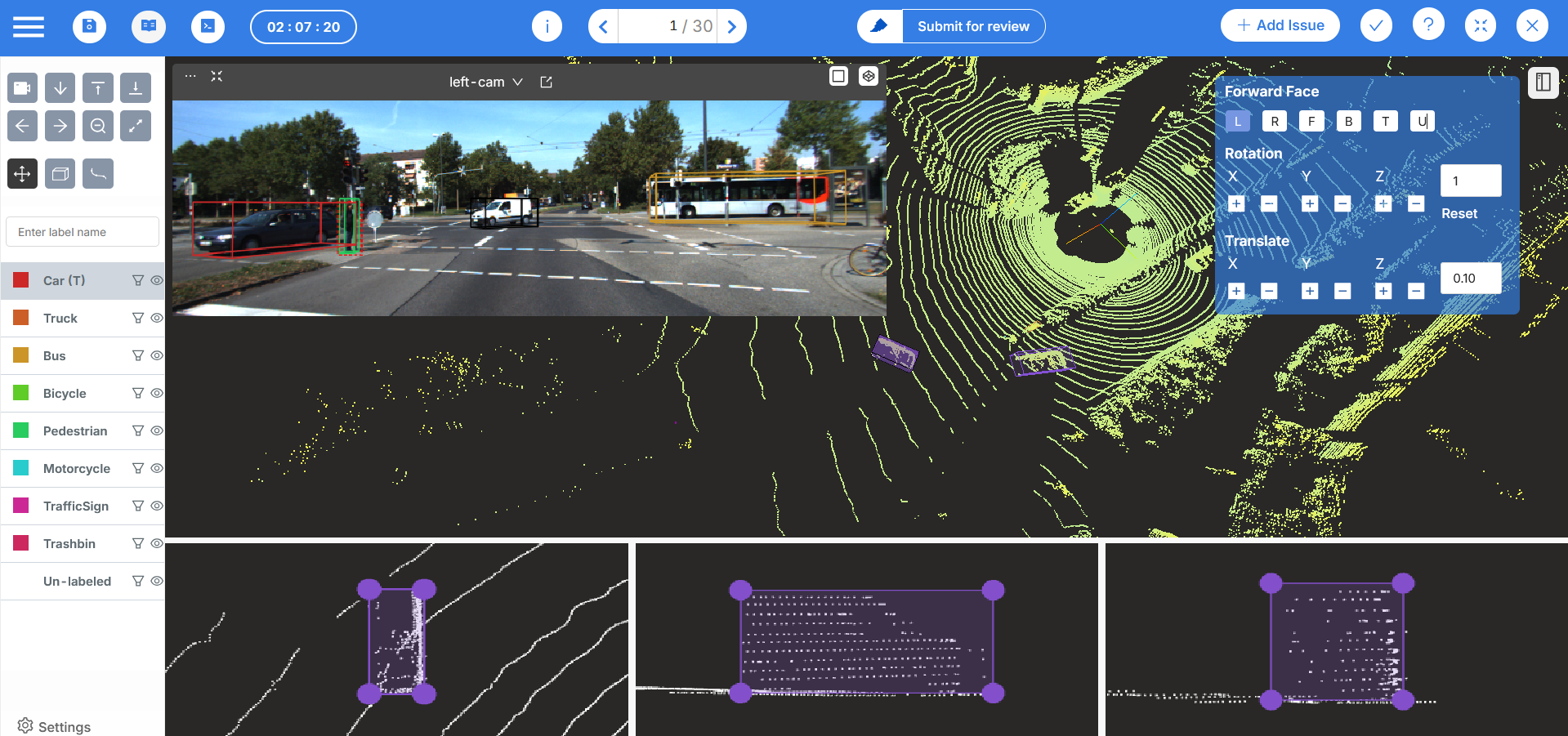 Figure 8: Mindkosh LiDAR + RGB image labeling interface.