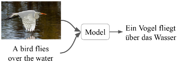 Figure 1: Multimodal machine translation task.