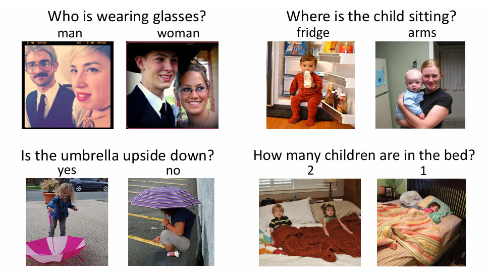 Figure 15: Examples from the balanced VQA dataset.