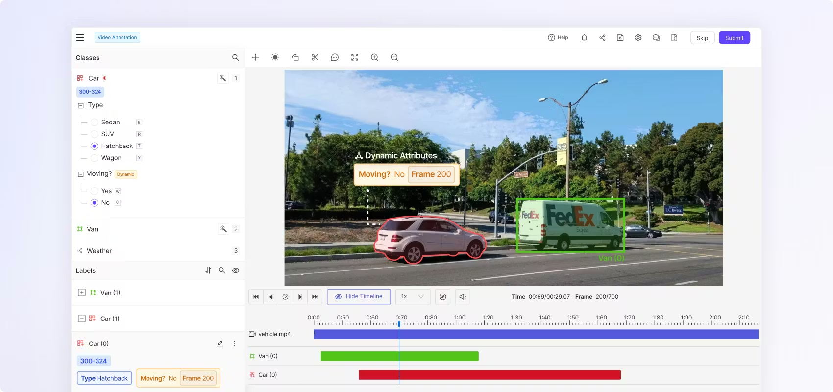 Figure 10: Encord video annotation UI.