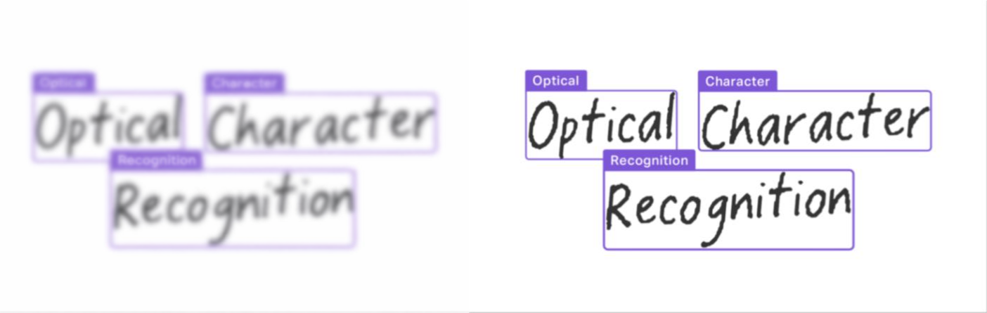 Preprocessed image free of blur and noise