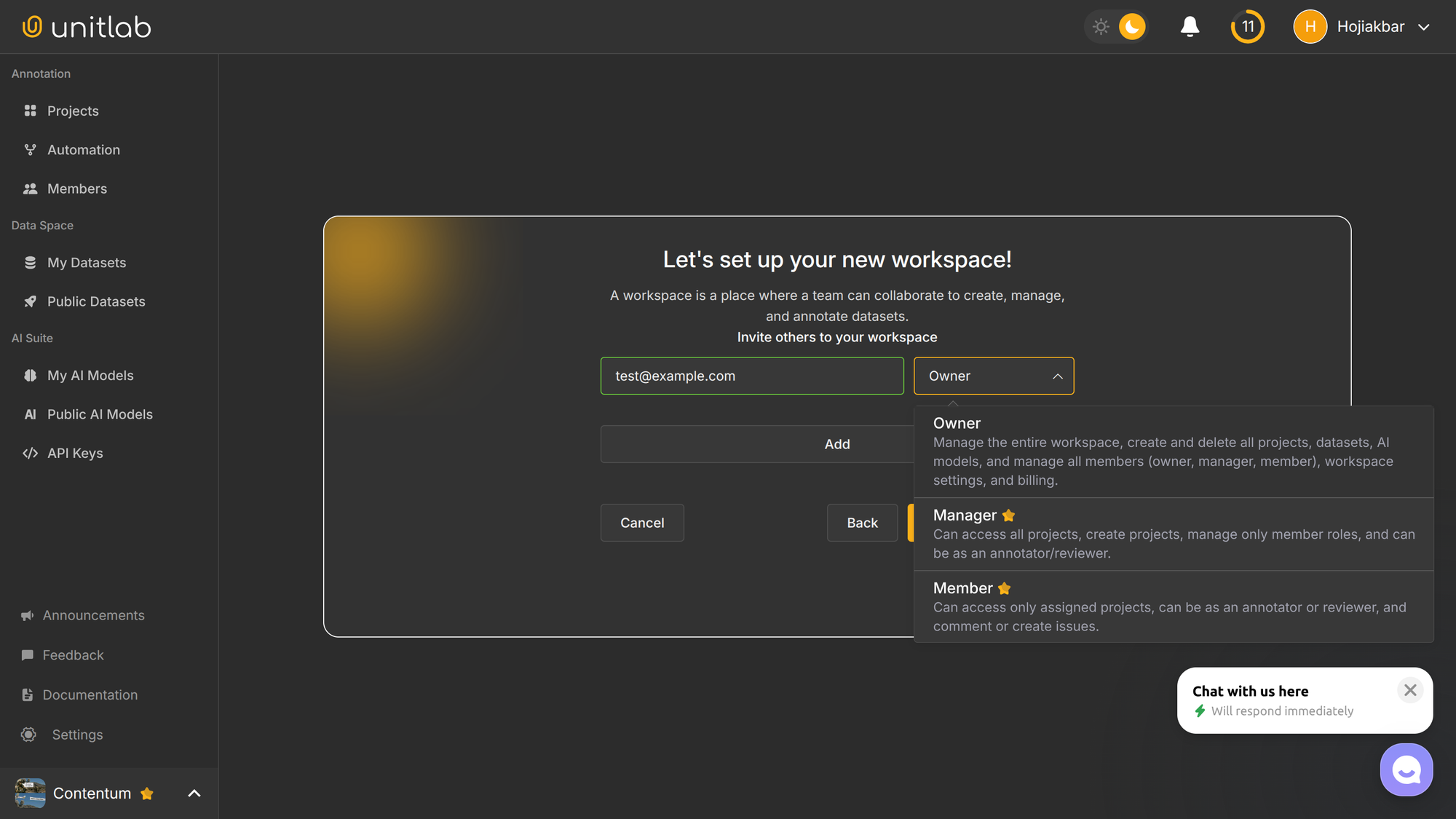 Invite Members | Unitlab AI