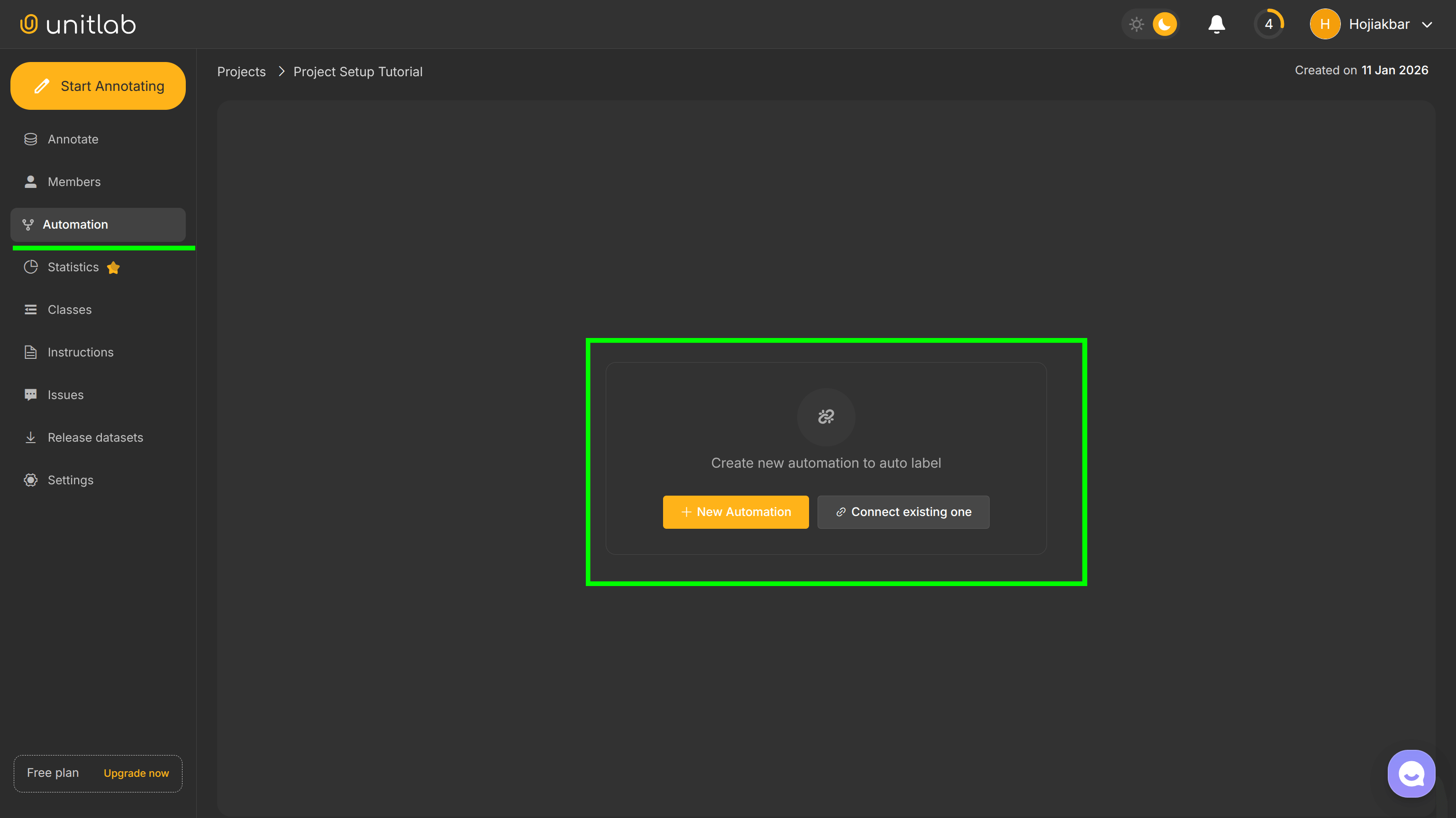 Automation Pane | Unitlab Annotate