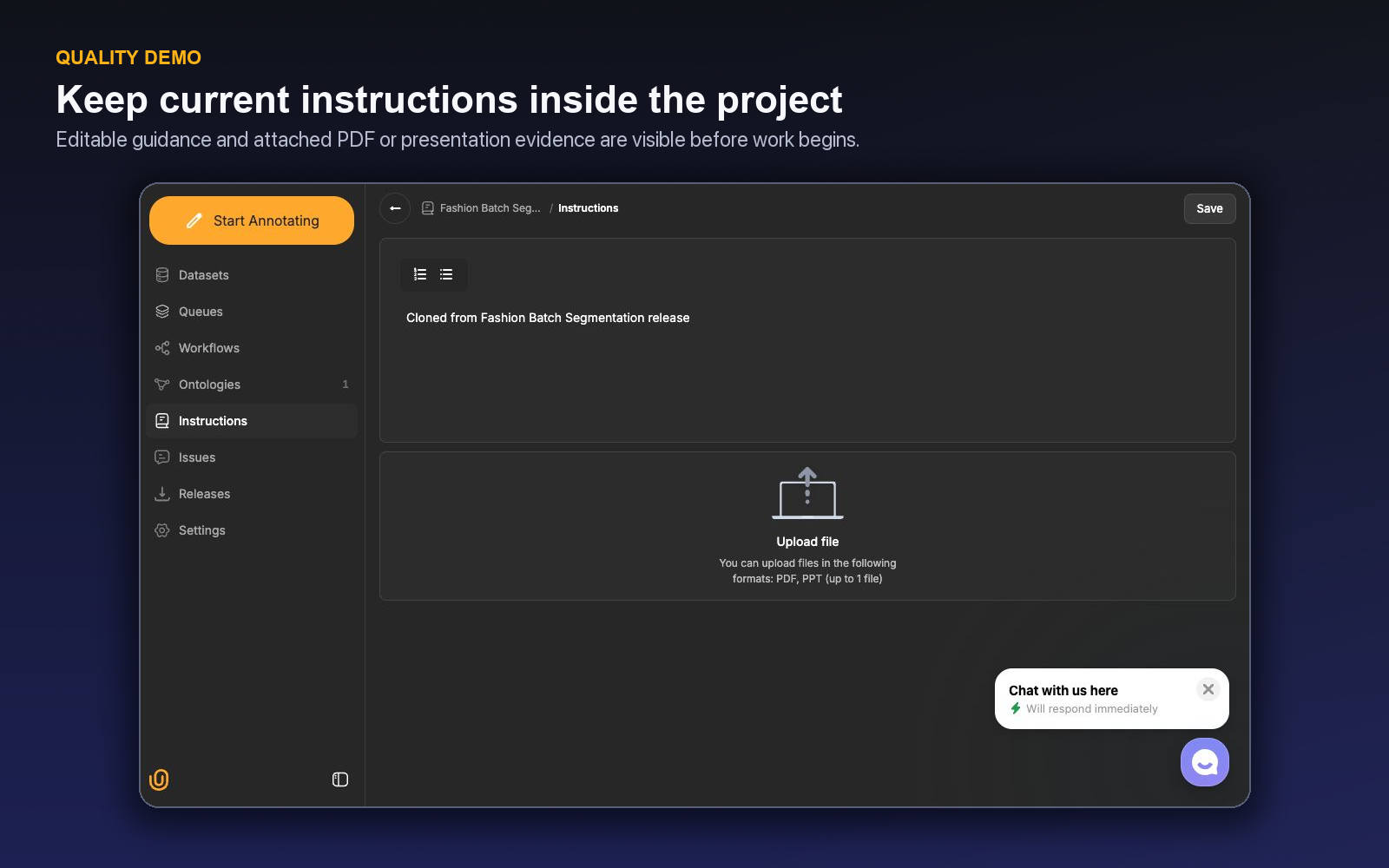 Unitlab project instructions with description, links, and file attachment options