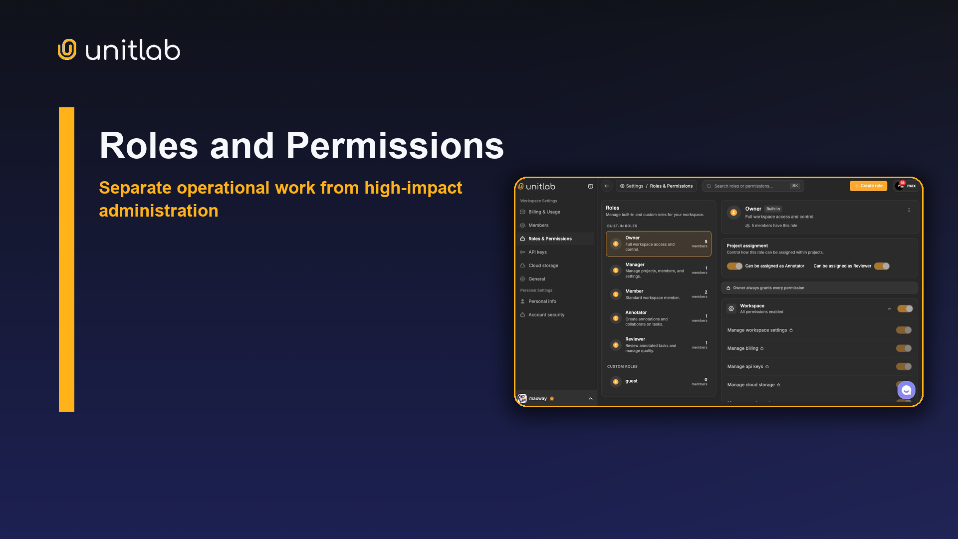 Roles and permissions for enterprise annotation teams