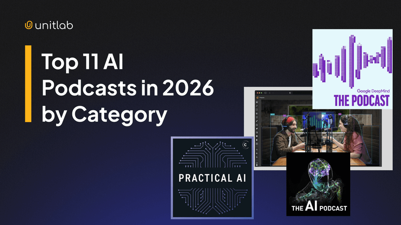 Featured illustration for “Top 11 AI Podcasts in 2026 by Category”