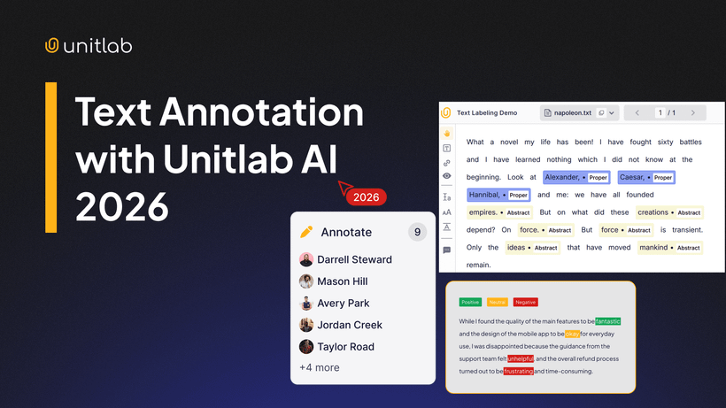 Featured illustration for “Text Annotation with Unitlab AI with a Demo Project [2026]”