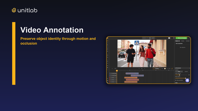 Unitlab video annotation with tracking and interpolation