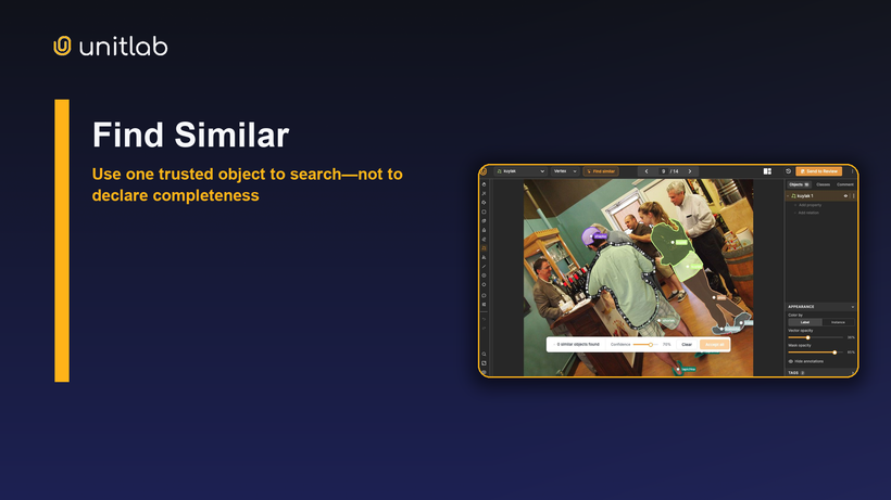 Find Similar object annotation in Unitlab
