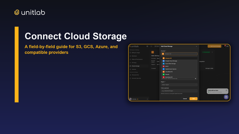 Unitlab cloud storage connection guide
