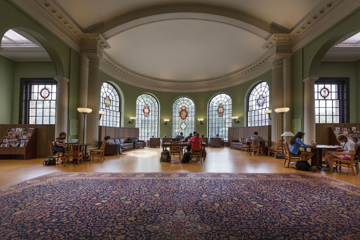  Interior of the Hutzler Reading room located in Gilman Hall, John Hopkins University