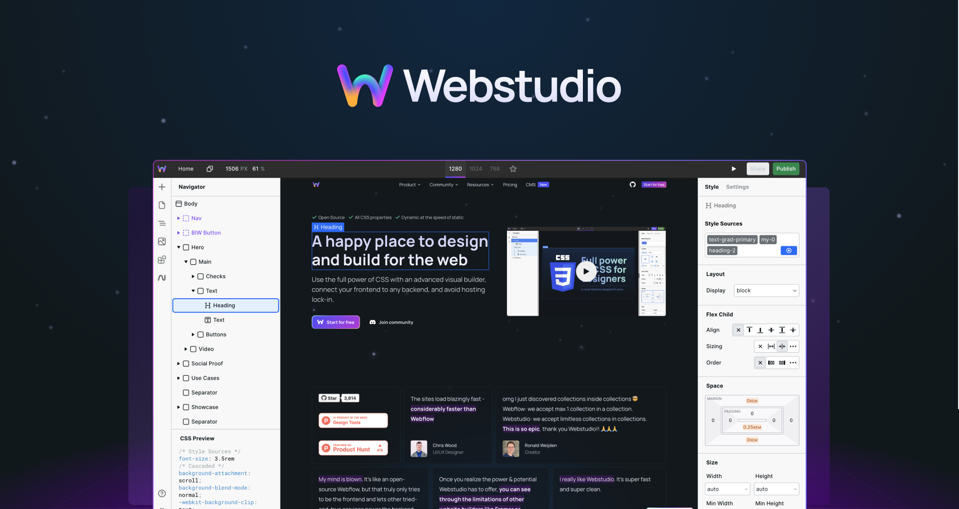 Webstudio website builder and logo