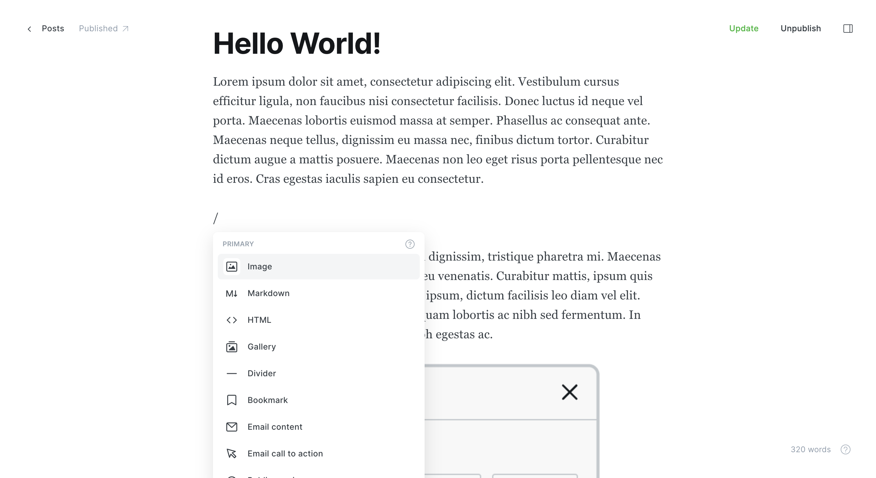Ghost open source blogging tool editor