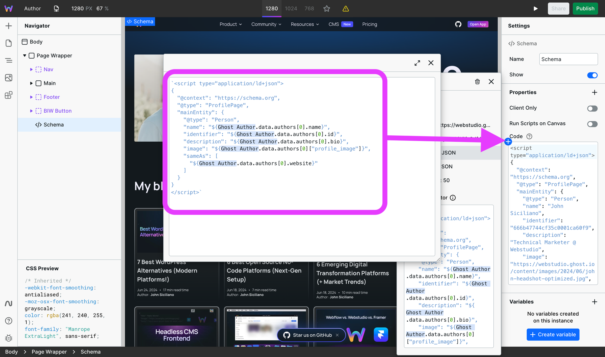 article structured data