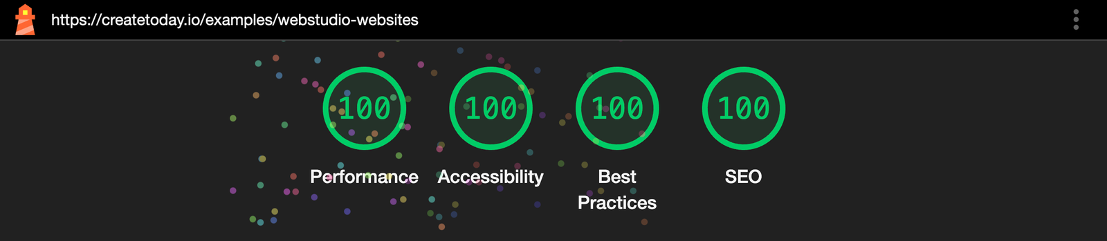 Perfect lighthouse scores are highly attainable on Webstudio