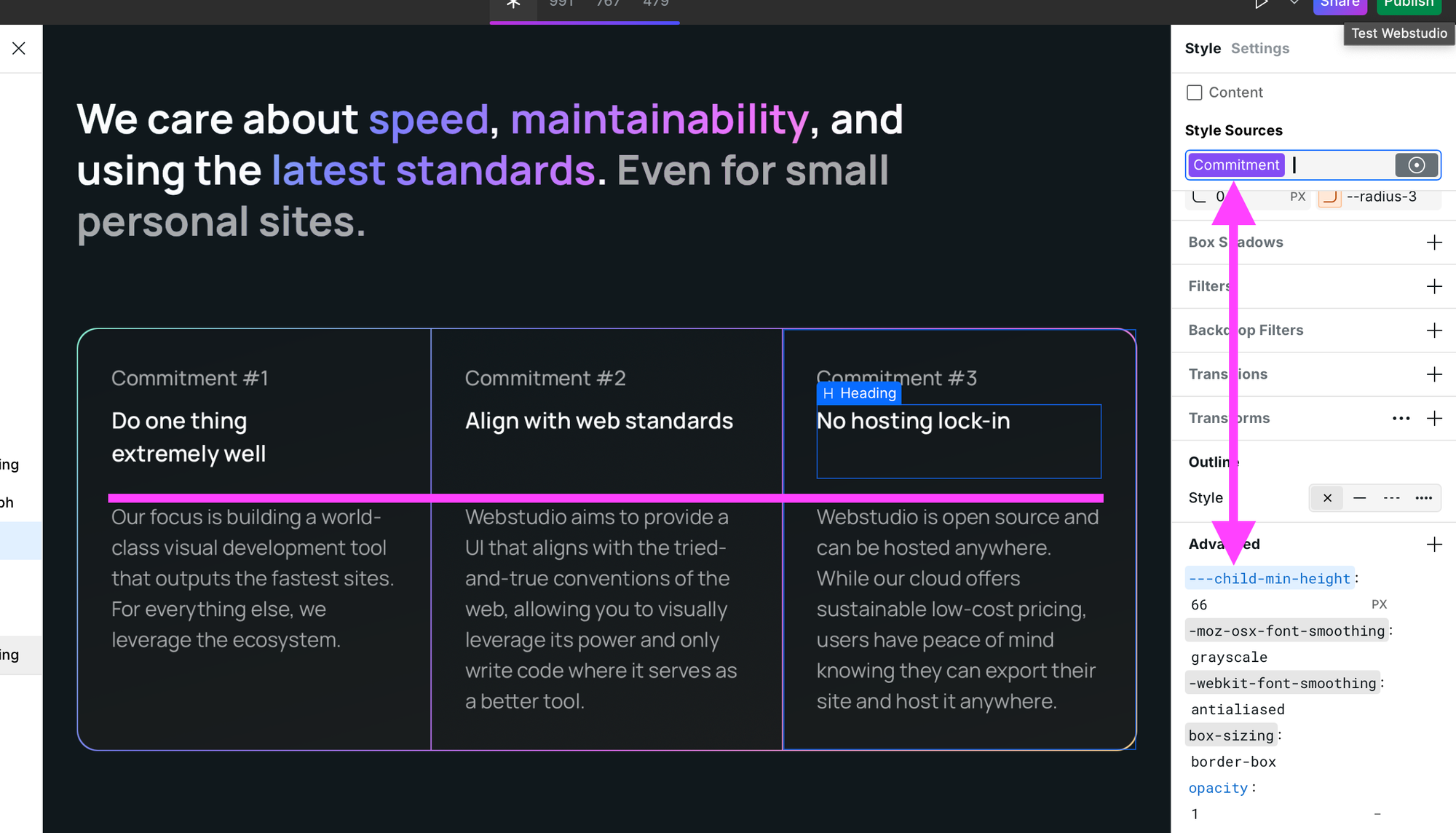 CSS variable for heading height and even headings