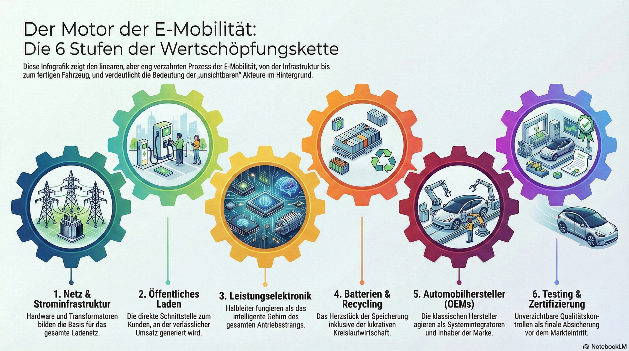 Wertschöpfungskette der E-Mobilität