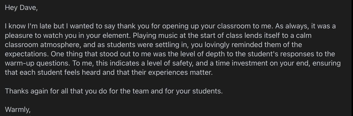 “One thing that stood out to me was the level”