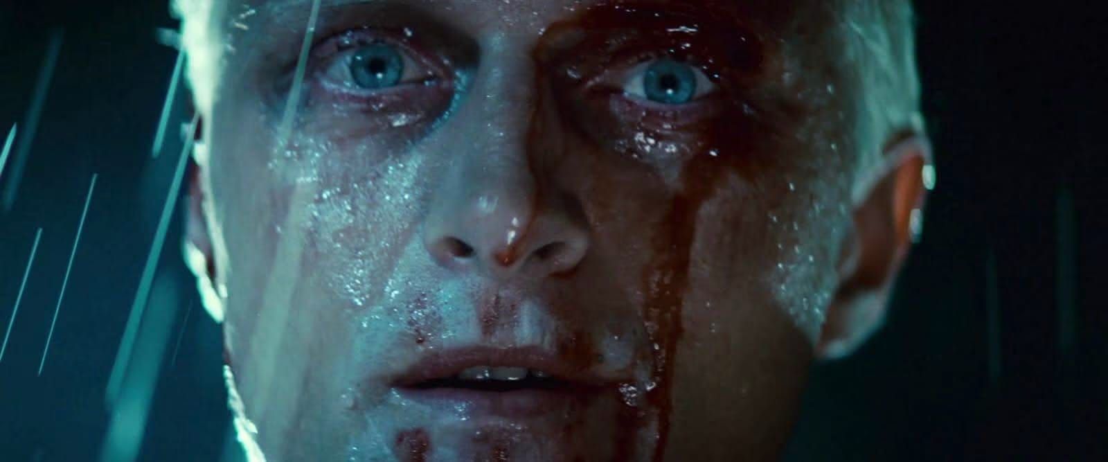 Roy Batty in his final moments, rain and blood on his face, eyes open. The replicant who feared forgetting more than death. From Ridley Scott’s Blade Runner, 1982.​​​​​​​​​​​​​​​​