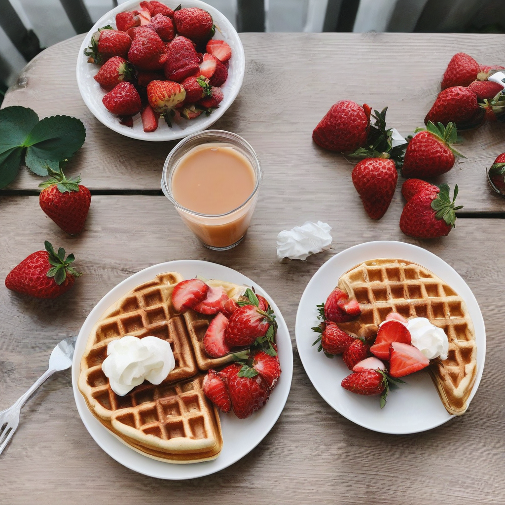 Springtime Strawberry Waffles