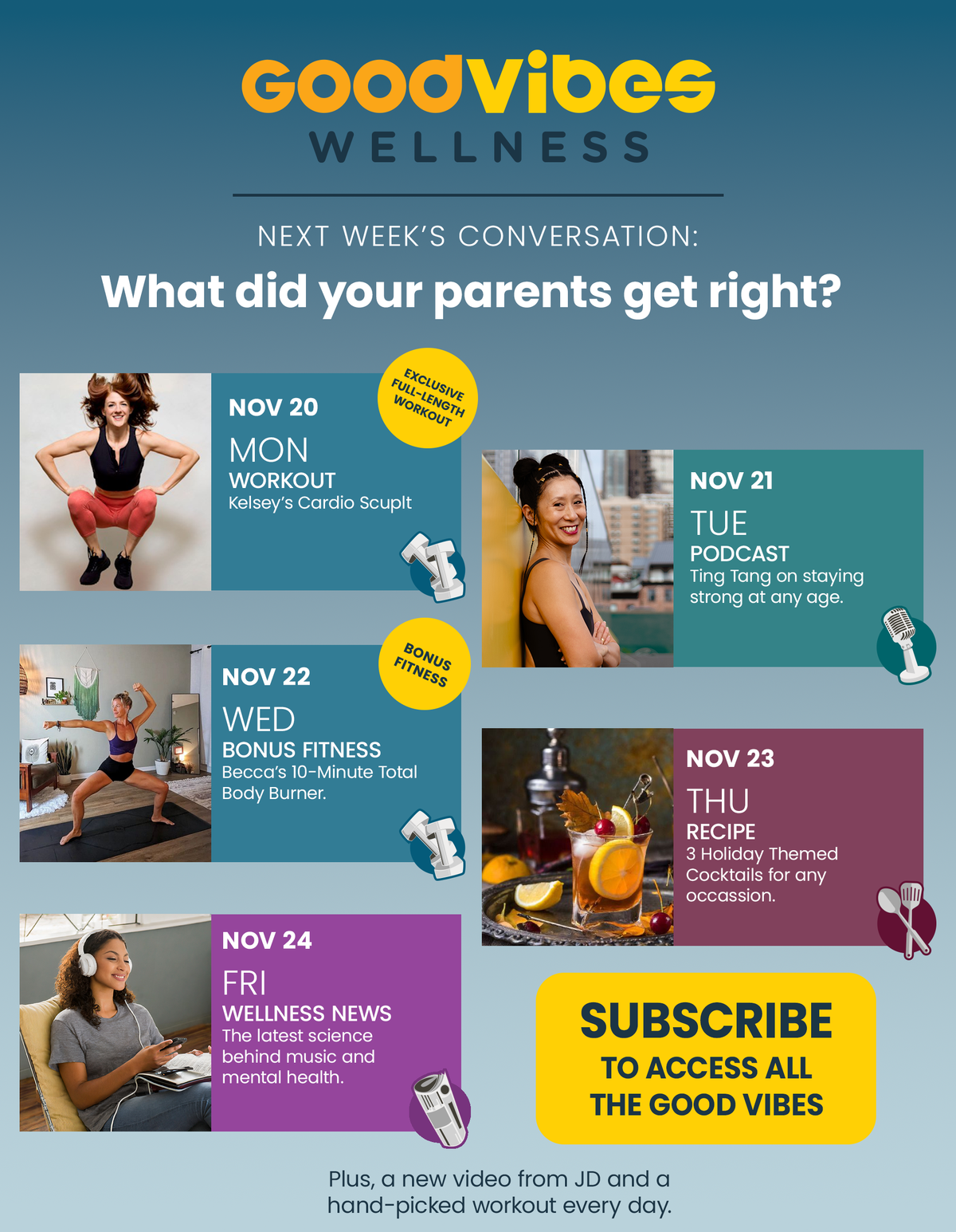 Next Week on Good Vibes Wellness