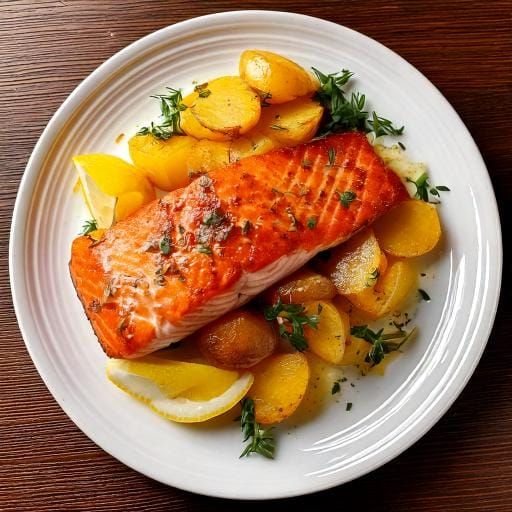 RECIPE: Lemon-Dijon Salmon with Roasted Potatoes