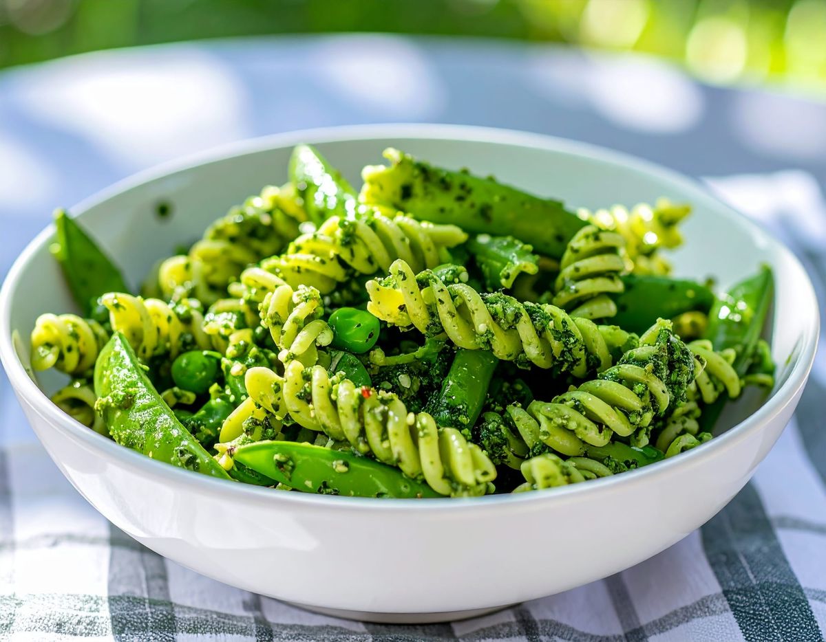 Good Vibes Pasta Salad with Pesto & Snap Peas