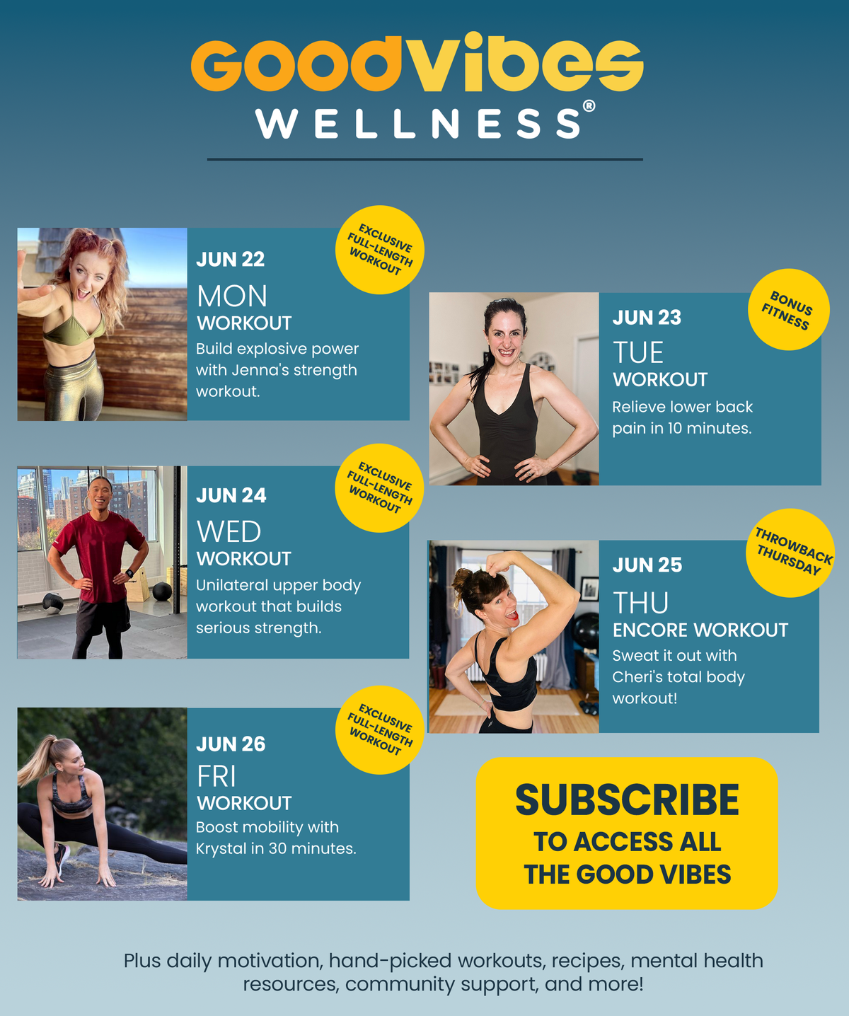 Next Week on Good Vibes Wellness