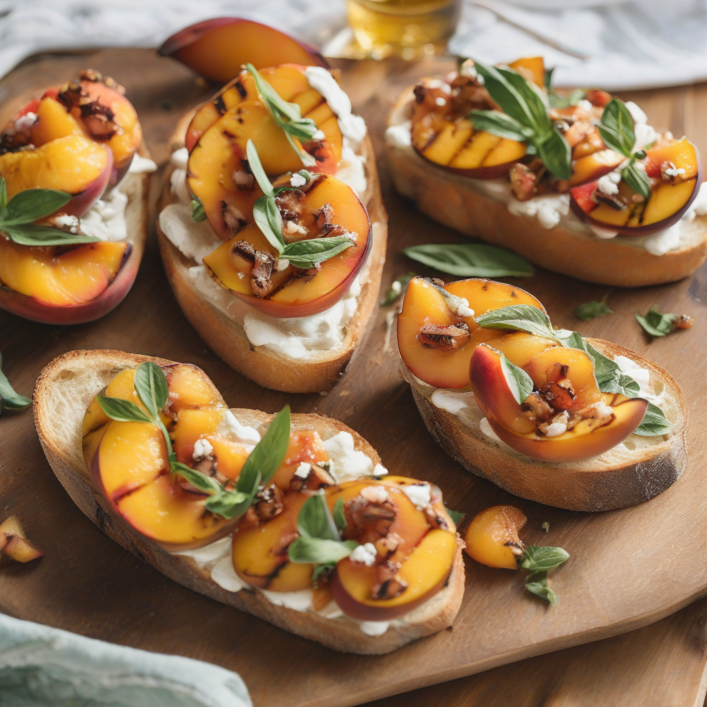Good Vibes Sun-Kissed Grilled Peach Bruschetta