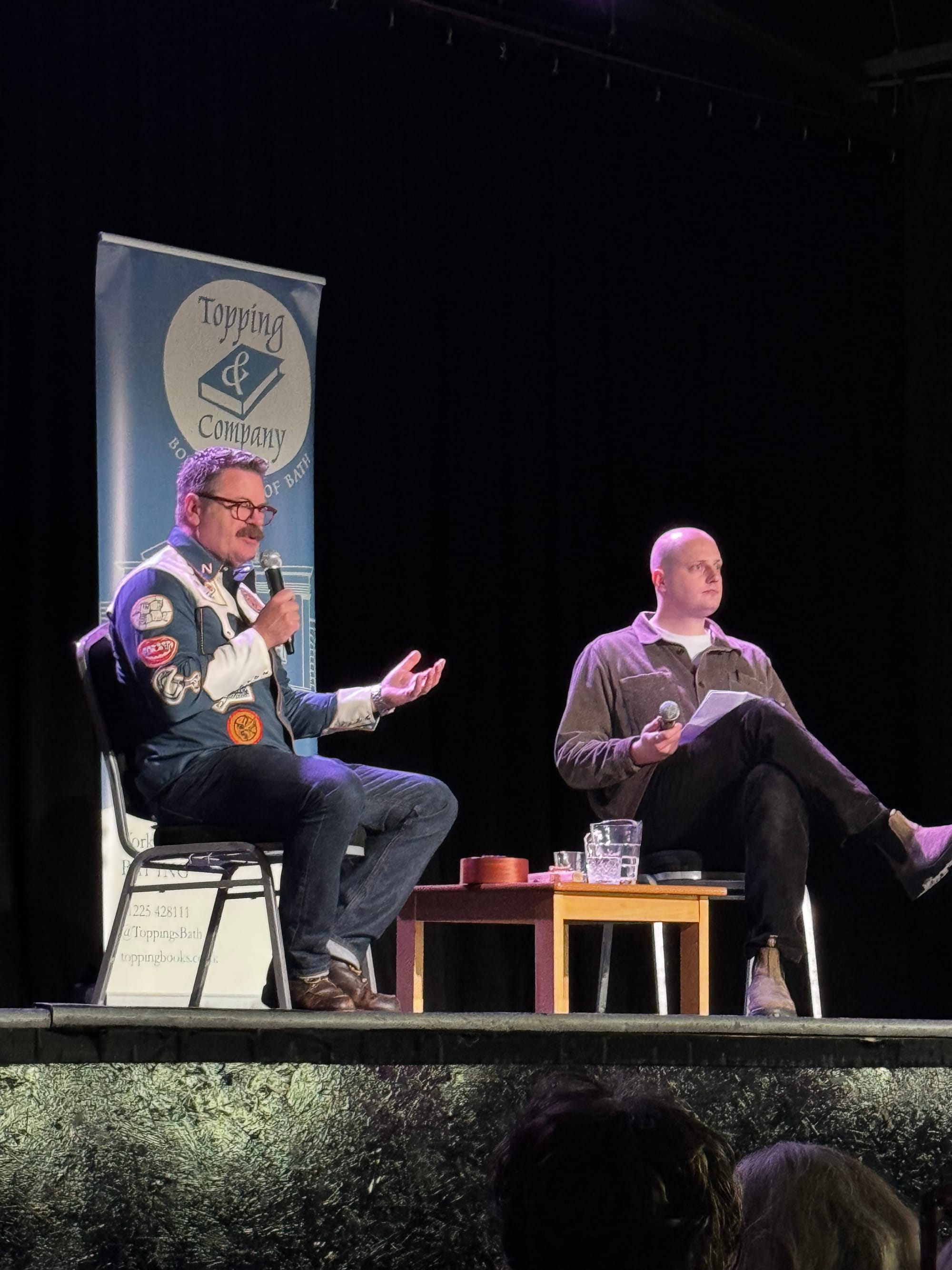 Actor Nick Offerman being interviewed at the Bath Pavilion in November 2025