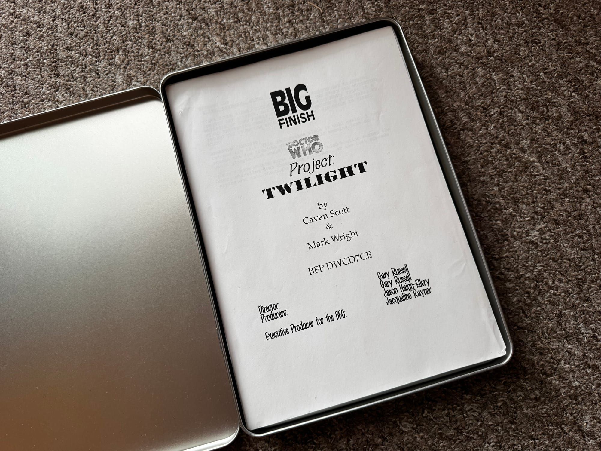 Blast from the past: The Doctor Who - Project: Twilight script!