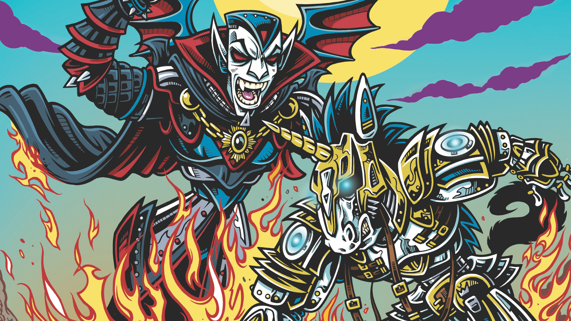 Watch artist Keith Hopewell colour our first Monster Mechas cover