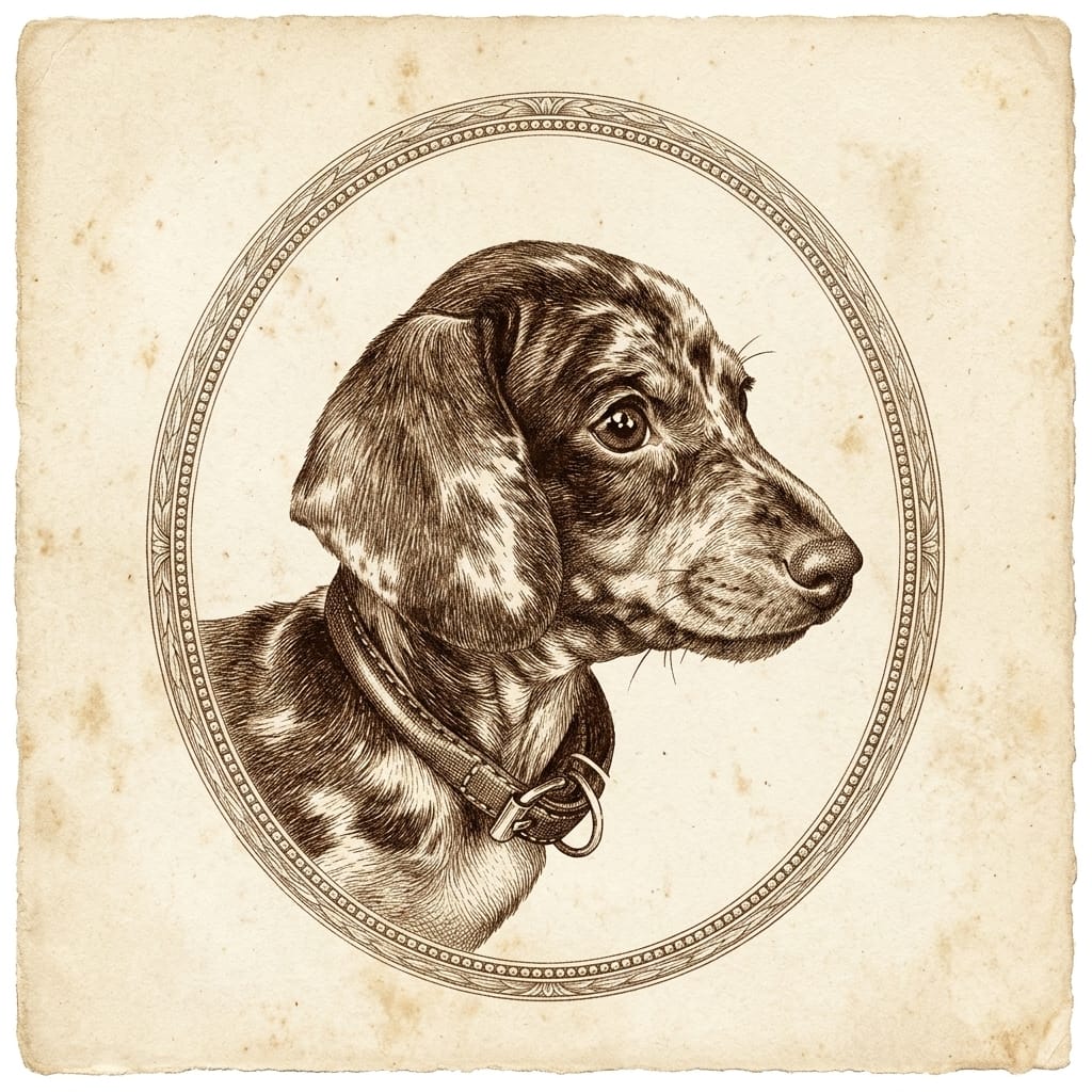 The vintage engraved portrait you get