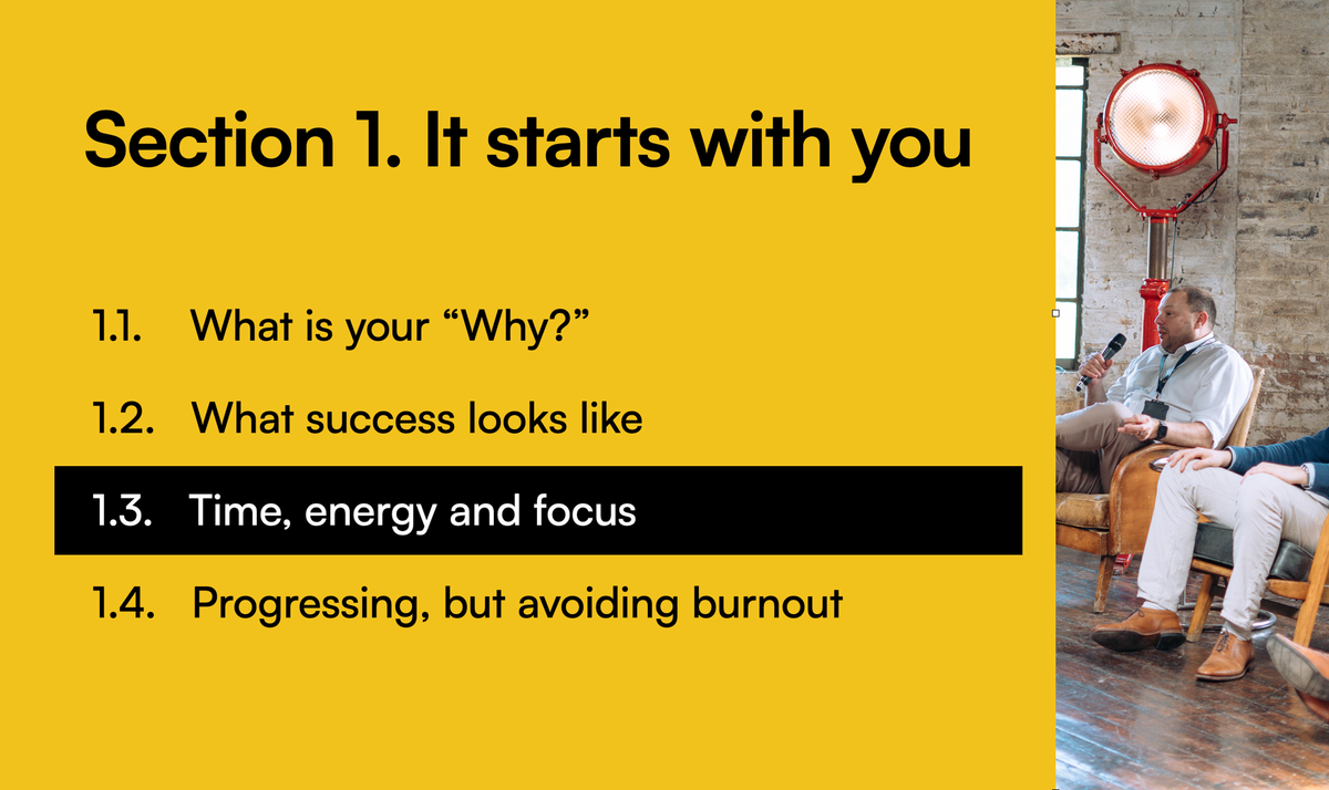 1.3 - Time, energy and focus Post feature image