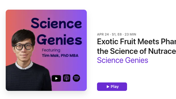 Tim's featured in Science Genies Podcast