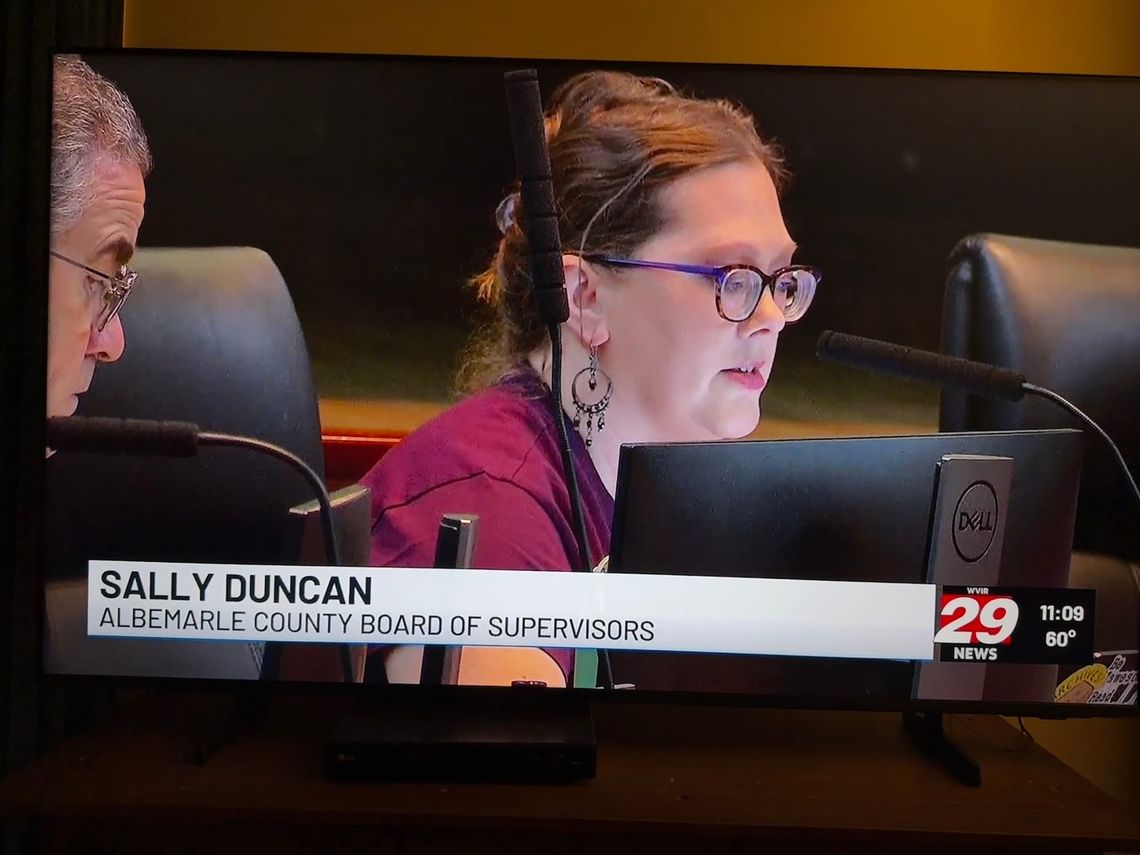 Albemarle Supervisor Sally Duncan Issues Statement on Board of Supervisor’s Resolution