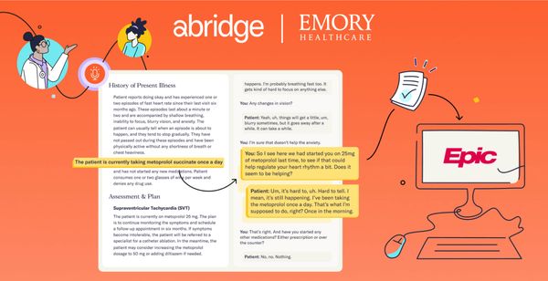 Abridge Announces Partnership with Epic and Emory Healthcare to Bring Generative AI to Providers