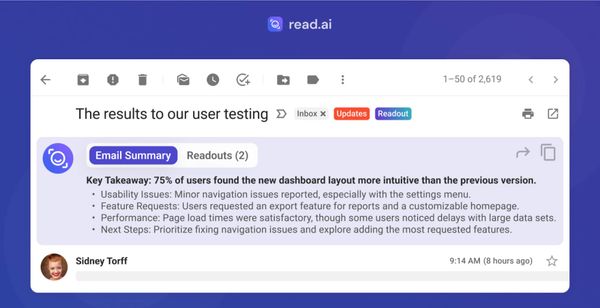 Read AI Raises $50 Million and Launches Gmail Extension