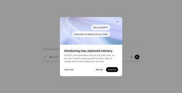 ChatGPT Can Now Remember Your Past Conversations