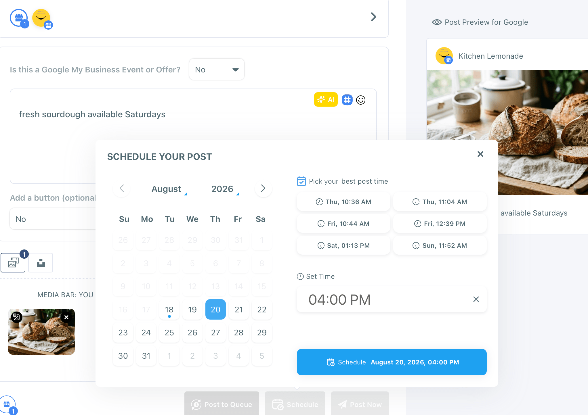 Schedule Google posts