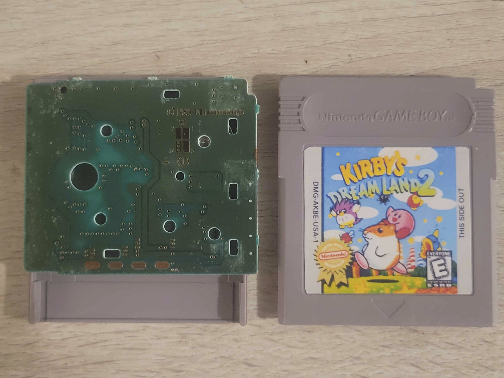 Kirby’s Dream Land 2 PCB and restored cartridge