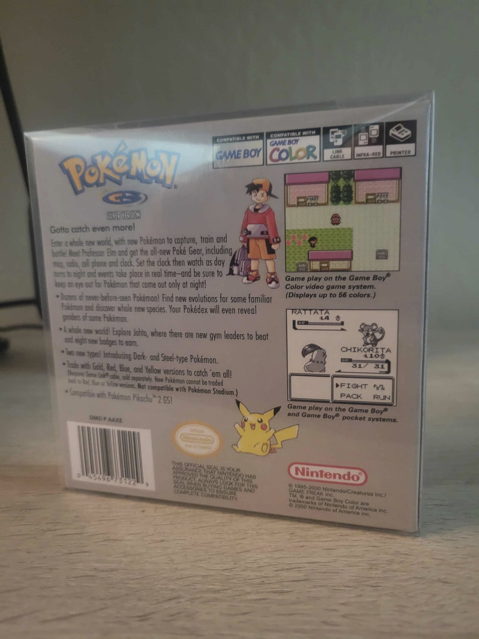 Pokémon Silver reproduction box rear